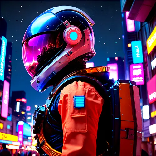 cinema 4d,scifi,astronaut,futuristic,cyberpunk,spacesuit,80's design,80s,sci-fi,sci - fi,neon,colorful city,retro styled,space-suit,cyber,sci fi,neon colors,vector,cosmonaut,space suit,Conceptual Art,Sci-Fi,Sci-Fi 26