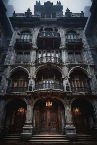 dishonored,arkham,victorian,apartment house,victoriana,old victorian,theed,driehaus,tenement,an apartment,brownstones,doll's house,greystone,castlevania,syberia,sansar,hashima,apartment building,balconies,frontages,Photography,Black and white photography,Black and White Photography 12
