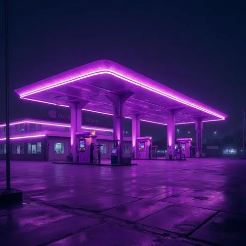 electric gas station,gas station,e-gas station,petrol pump,filling station,forecourt,vapor,gas pump,unipetrol,gas pumps,ultraviolet,petrol,noncorporate,petroleum,polara,octane,forecourts,retro diner,petroliferos,purpureum,Photography,General,Realistic