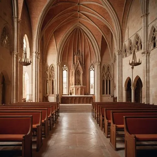 Cathedral hall,a church with chairs and a view into the alter,presbytery,interior view,interior,transept,choir,the interior,sanctuary,chapel,christ chapel,the interior of the,chancel,nave,collegiate c