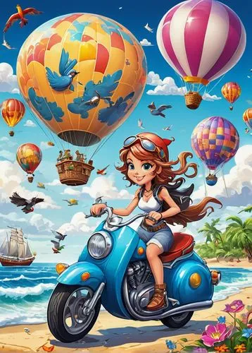 stormin the clouds mosaic colors, over the beach, jigsaw puzzle, mural in the top of the ball, boat, birds, motorcycle cruiser-type motorcycle, air ballon,motorcycle tour,motorcycles,motorcycle tours,