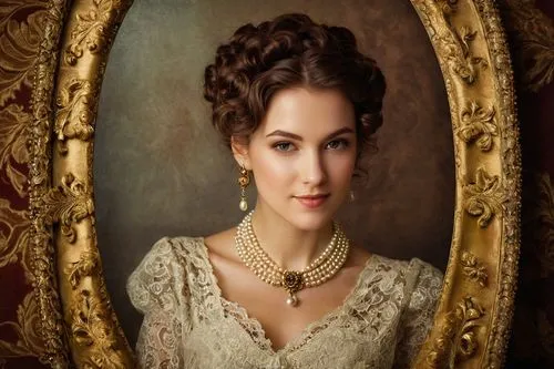 jane austen,victorian lady,vintage female portrait,queen anne,romantic portrait,portrait of a woman,pearl necklace,princess sofia,venetia,old elisabeth,a charming woman,british actress,woman portrait,mary-gold,downton abbey,bridal jewelry,emile vernon,mrs white,catarina,the victorian era,Conceptual Art,Daily,Daily 01