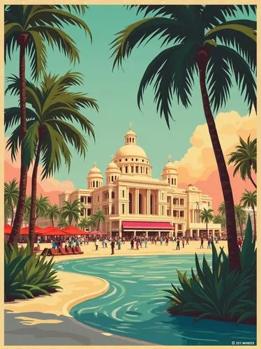 travel poster,tropico,cuba background,palmilla,tropicale,californica