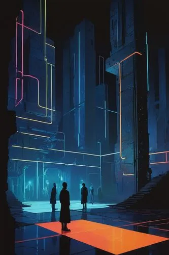 cybercity,bladerunner,tron,polara,cybertown,cyberpunk,cyberscene,cyberworld,neuromancer,shadowrun,futurists,metropolis,dystopian,cyberia,sci fiction illustration,transistor,futuristic landscape,sentinels,cyberport,monoliths,Illustration,Abstract Fantasy,Abstract Fantasy 20