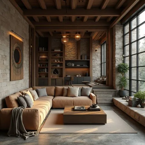 loft,living room,minotti,livingroom,sitting room,wooden beams,contemporary decor,rustic,cassina,great room,home interior,interior design,rustic aesthetic,interiors,lofts,modern living room,interior modern design,modern decor,beautiful home,luxury home interior,Photography,General,Realistic