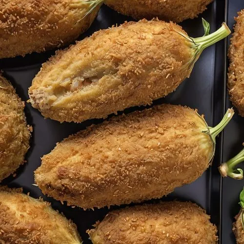 Deep fried EGGPLANT. KFC EGGPLANT MASSIVE FRIED EGGPLANT,cutlet,cutlets,kibbeh,croquettes,fried chicken fingers,croquette,chicken drumsticks,anzacs,shrimp croquette,chicken tenders,chile relleno,fritt