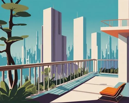 midcentury,mid century modern,futuristic landscape,neutra,skybridge,mid century,sky apartment,highrise,art deco background,penthouses,high rise,skyways,arcology,cityscape,city scape,roof landscape,urban landscape,waterview,highrises,vacationland,Conceptual Art,Fantasy,Fantasy 02