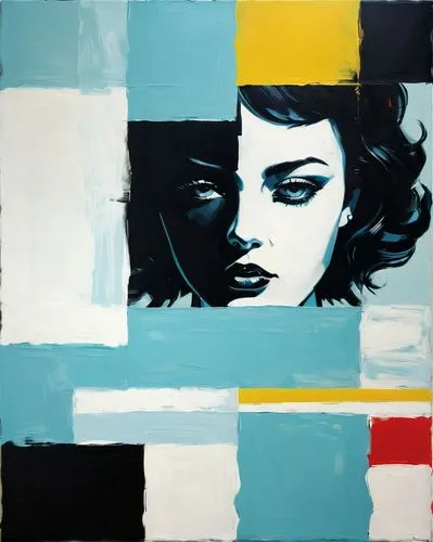 nielly,cool pop art,transistor,pop art style,mondrian,mousseau,Conceptual Art,Oil color,Oil Color 02