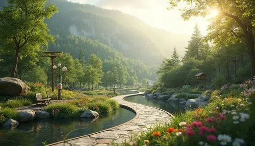 mountain spring,landscape background,nature landscape,fantasy landscape,beautiful landscape,mountain stream,river landscape,nature wallpaper,alpine landscape,landscape nature,home landscape,salt meadow landscape,japan landscape,spring morning,mountain landscape,japan garden,nature garden,green landscape,beauty scene,zen garden,Photography,General,Realistic