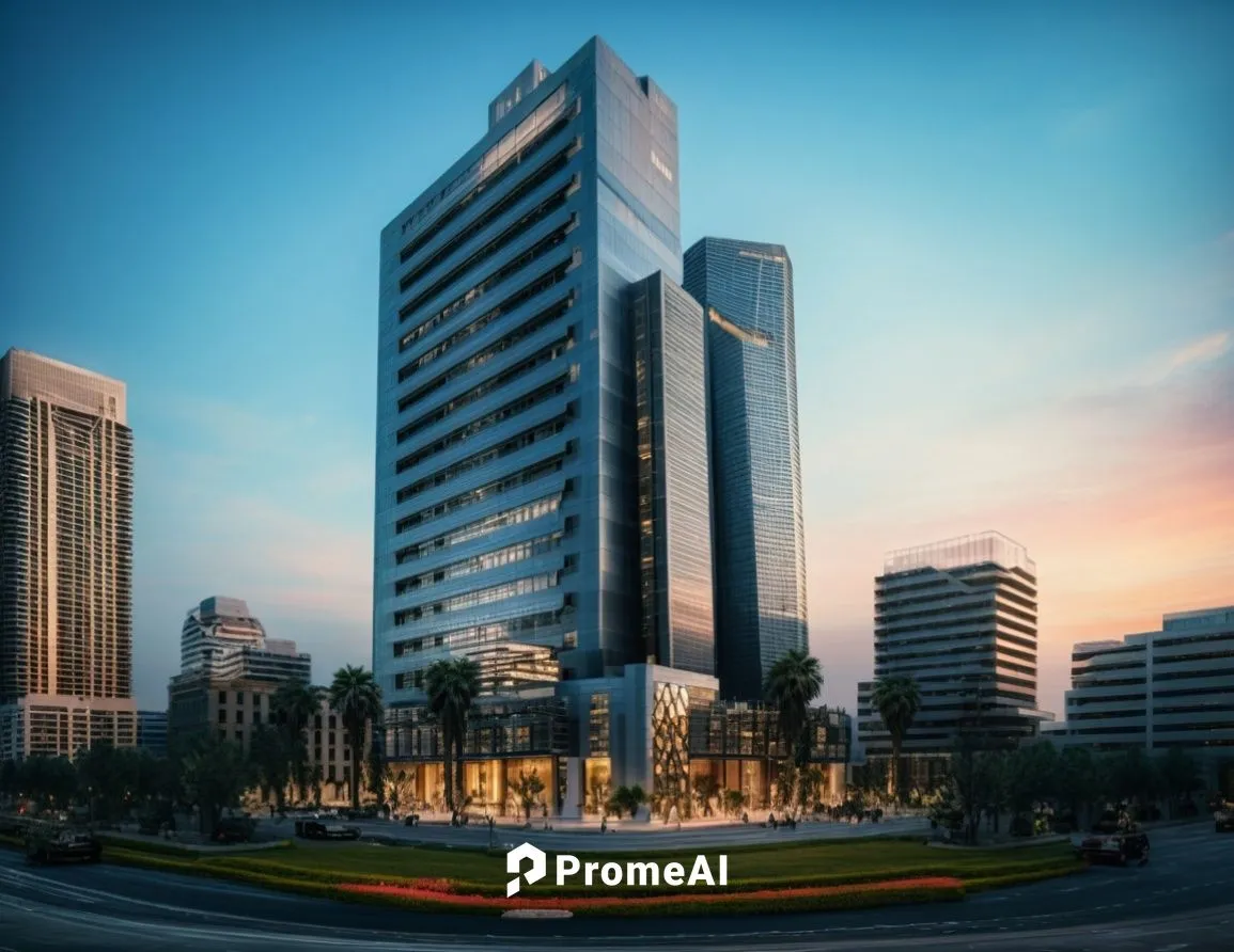 a modern office building in a city square,yongsan,evagora,mgimo,krasnodar,dnipropetrovsk,bucuresti,Photography,General,Natural