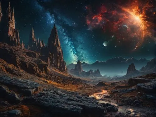 alien planet,alien world,space art,fantasy landscape,fantasy picture,exoplanet,Photography,General,Fantasy