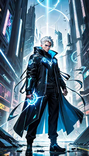 magistrate,electro,dodge warlock,magus,killua hunter x,cg artwork,sigma,killua,kakashi hatake,sci fiction illustration,mage,emperor,cyber,god of thunder,tiber riven,yukio,swordsman,wizard,magneto-optical disk,drg,Anime,Anime,General