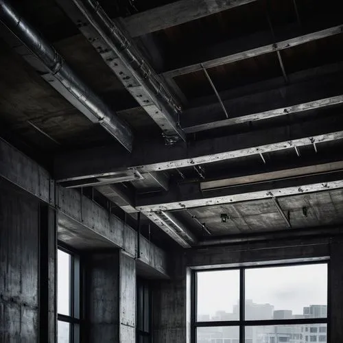 concrete ceiling,steel beams,structural steel,lofts,dilapidation,concrete background,urban landscape,dereliction,steel construction,crossbeams,industrie,abandoned factory,urbex,loft,ductwork,loftiness,disused,steelwork,brutalist,brownfield,Illustration,Japanese style,Japanese Style 18