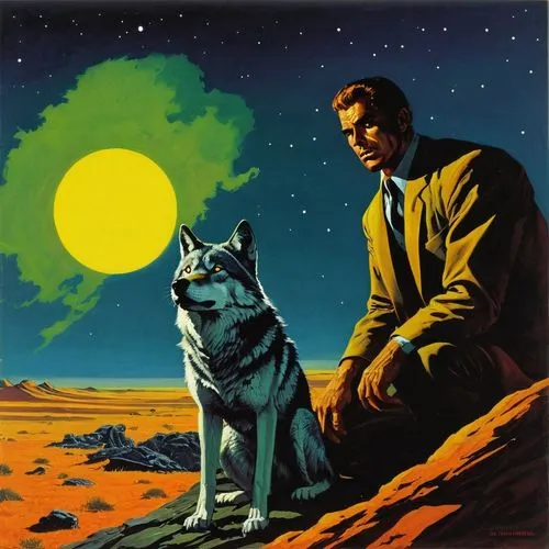 emshwiller,tycho,dollman,sci fiction illustration,pigou,boy and dog,Conceptual Art,Sci-Fi,Sci-Fi 14