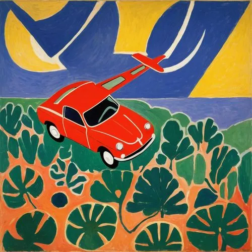 illustration of a car,morris minor,olle gill,citroen 2cv,moon car,automobile,austin-healey sprite,citroën ami,braque francais,cinquecento,planted car,matchbox car,citroën,2cv,morris c8,automobile racer,car icon,saab 96,khokhloma painting,car drawing,Art,Artistic Painting,Artistic Painting 40