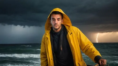 weatherman,man with umbrella,stormy,monsoon banner,hooded man,san storm,maxlrain,sea storm,yellow background,windbreaker,storm,poseidon,the storm of the invasion,hurricane harvey,hurricane,raindops,weather-beaten,e-flood,poseidon god face,hurricane irma