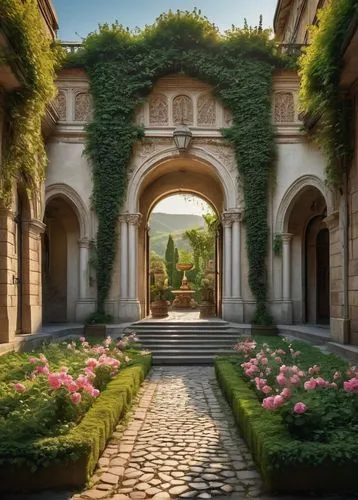 rose arch,kykuit,gardens,pergola,palladianism,arcadia,secret garden of venus,garden door,tunnel of plants,archways,theed,oasis,villa d'este,giardino,renaissance,entrada,ritzau,garden of plants,bougainvilleans,garden of eden,Photography,Fashion Photography,Fashion Photography 26