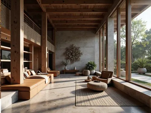 amanresorts,interior modern design,living room,luxury home interior,minotti,livingroom,interior design,modern living room,sitting room,sunroom,contemporary decor,home interior,travertine,wooden beams,interiors,dunes house,bamboo curtain,concrete ceiling,wooden floor,wooden windows