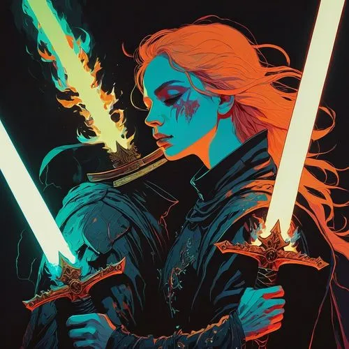 jedi,lightsaber,cg artwork,vader,sci fiction illustration,darth vader,darth talon,luke skywalker,solo,rosa ' amber cover,dance of death,swordswoman,valerian,would a background,katana,flickering flame,dark side,games of light,heroic fantasy,defense,Illustration,Paper based,Paper Based 19