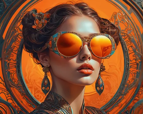 cyber glasses,art nouveau frames,sunglass,orange,oval frame,sun glasses,aviator,sunglasses,aviator sunglass,rust-orange,eyewear,tangerine,tortoise shell,masquerade,sci fiction illustration,fantasy portrait,rosa ' amber cover,oranges,orange color,orange half,Photography,Artistic Photography,Artistic Photography 03