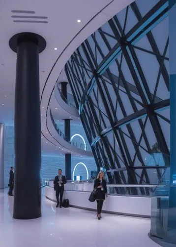 some people are walking around a very modern building,futuristic art museum,arcology,futuristic architecture,cybercity,sky space concept,futuristic landscape,Photography,General,Realistic