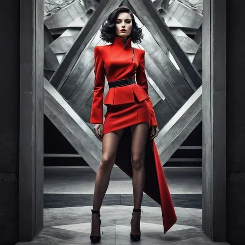 xcx,scarlet witch,red coat,balmain,red,lady in red,Illustration,Realistic Fantasy,Realistic Fantasy 15