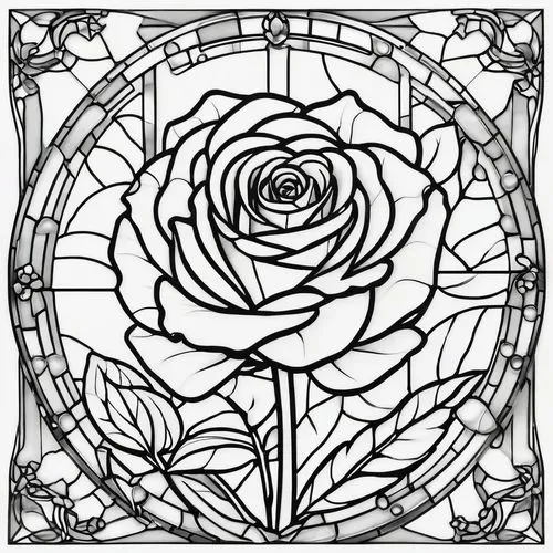 rose flower illustration,roses pattern,coloring page,flower line art,coloring pages,rose flower drawing,Illustration,Black and White,Black and White 08