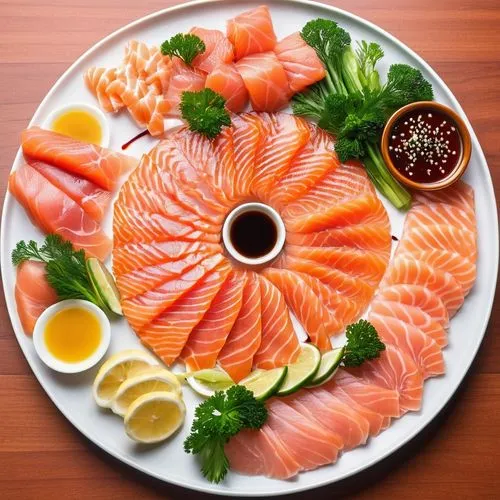 sashimi,salmon,salmon fillet,smoked salmon,sushi plate,lox,wild salmon,salmon-like fish,sockeye salmon,omega3,salmon roll,salmon color,oily fish,arctic char,food platter,platter,japanese cuisine,food presentation,summer foods,seafood platter