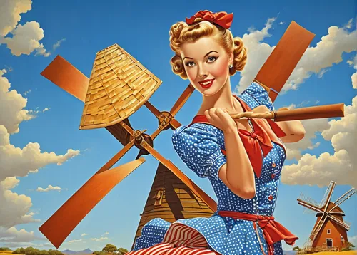 woman holding pie,woman with ice-cream,woman of straw,wind vane,housework,cleaning woman,pin-up girl,pin-up girls,pin ups,pin-up,basket maker,girl with bread-and-butter,pin up girl,pin-up model,retro pin up girl,retro pin up girls,girl with a wheel,pin up girls,valentine day's pin up,pin up,Illustration,Retro,Retro 10