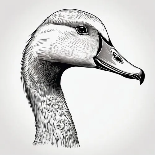 pelecanus onocrotalus,greylag goose,platycercus,cayuga duck,galliformes,mandarin duck portrait,gooseander,rallidae,pintail,ornamental duck,anatidae,platycercus elegans,platycercus eximius,pelican,cygnet,bird illustration,female duck,brahminy duck,goose,trumpeter swan,Illustration,Black and White,Black and White 04