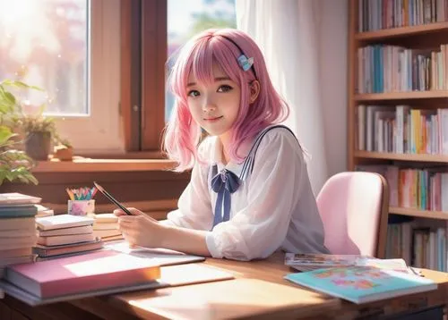 girl studying,nadeshiko,natsuki,hikikomori,study room,kofuku,desk,aoba,tokimeki,bookcase,reading,nea,bookworm,watsuki,anime girl,toshiyori,kinokuniya,anime 3d,mandoki,doki,Photography,Documentary Photography,Documentary Photography 38