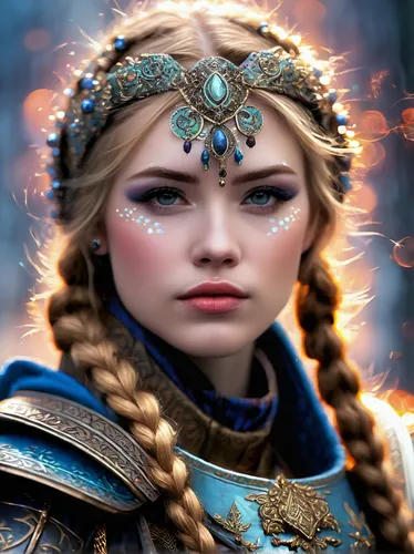 female warrior,fantasy portrait,fantasy art,celtic queen,warrior woman,fantasy picture,elven,fantasy woman,blue enchantress,thracian,elsa,violet head elf,diadem,heroic fantasy,samara,priestess,miss circassian,mystical portrait of a girl,jaya,the enchantress,Art,Artistic Painting,Artistic Painting 22