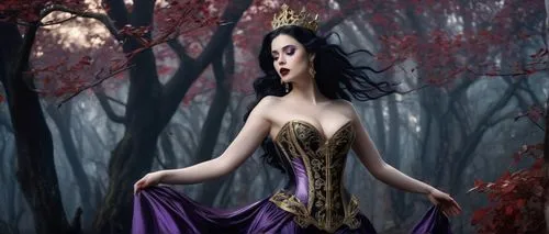 gothic woman,sorceress,the enchantress,fantasy picture,gothic dress,fantasy art,fairy queen,gothic fashion,fantasy woman,faerie,faery,gothic portrait,priestess,queen of the night,vampire woman,fairy tale character,fantasy portrait,dark purple,vampire lady,ballerina in the woods,Art,Classical Oil Painting,Classical Oil Painting 02