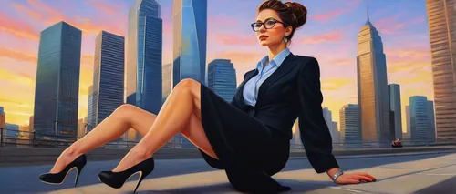 businesswoman,bussiness woman,business woman,art deco woman,businesswomen,business women,white-collar worker,business girl,businessperson,executive,business angel,woman thinking,woman in menswear,ann margarett-hollywood,stock broker,woman's legs,woman sitting,skyscrapers,civil servant,tall buildings,Conceptual Art,Daily,Daily 34