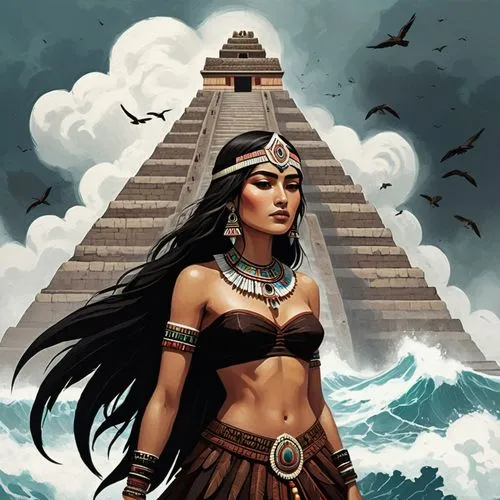 inanna,wadjet,asherah,neferneferuaten,nephthys,pyramidella,kateri,amazonica,neferhotep,aztec,cleopatra,ancient egyptian girl,step pyramid,zenobia,hathor,huaylas,hunahpu,niobe,kukulkan,themyscira