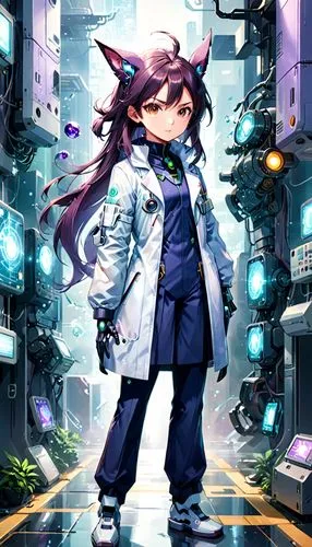 theoretician physician,yukio,scientist,edit icon,cyber,purple background,negev,ultraviolet,stylish boy,gangstar,purple-white,wiz,female doctor,sigma,the purple-and-white,metaverse,uruburu,kyi-leo,male character,patchouli,Anime,Anime,Realistic