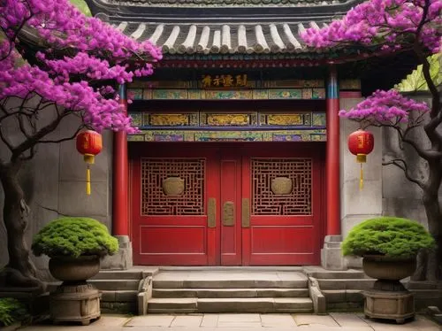 qibao,chuseok,asian architecture,garden door,dojo,qingcheng,oriental painting,sanshui,victory gate,yonghai,shuozhou,zui,suzhou,japanese shrine,fengshui,spring festival,doorway,oriental lantern,tianxia,siyuan,Art,Artistic Painting,Artistic Painting 22