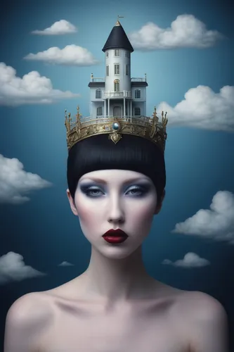 the sea maid,house of the sea,surrealism,crown render,surrealistic,diving bell,the hat of the woman,fantasy portrait,image manipulation,sea fantasy,crown of the place,girl on the boat,horoscope libra,adrift,world digital painting,ghost castle,floating island,fantasy picture,seafarer,art deco woman,Conceptual Art,Daily,Daily 22