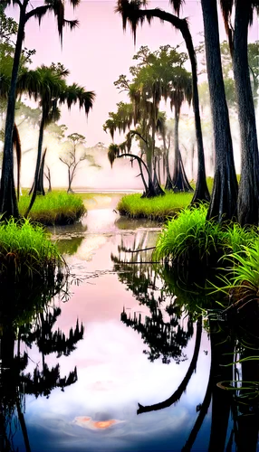 swampy landscape,bayou,alligator alley,everglades,fantasy landscape,cartoon video game background,backwater,landscape background,freshwater marsh,world digital painting,backwaters,an island far away landscape,monkey island,fantasy picture,beautiful landscape,waterscape,alligator lake,lily pond,wetlands,tranquility,Illustration,Retro,Retro 12