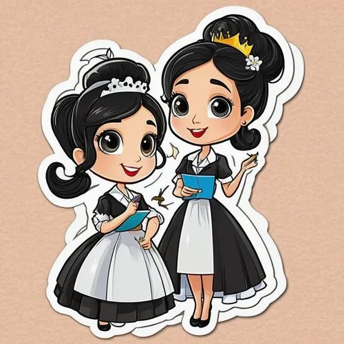 princesses,countesses,brides,cute cartoon image,duchesses,princess' earring,fairy tale icons,clipart sticker,empresses,princess crown,prince and princess,debutantes,wenxian,princes,wedding dresses,maids,lakorn,meninas,chiquititas,noblewomen,Unique,Design,Sticker