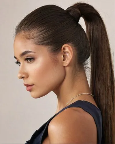 pony tail,ponytail,artificial hair integrations,pony tails,updo,asymmetric cut,chignon,hairstyle,side face,management of hair loss,hair ribbon,shoulder length,bow-knot,tying hair,smooth hair,hair tie,hair shear,female model,half profile,hair clip,Illustration,Paper based,Paper Based 10