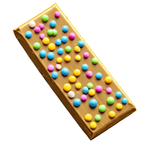 Crunch bar, golden wrapper, rectangular shape, crunchy texture, brown nuts, white chocolate chips, colorful sprinkles, 45-degree angle, softbox lighting, macro photography, shallow depth of field, war