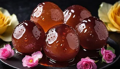 gulab jamun,caramels,rocher,Photography,General,Realistic