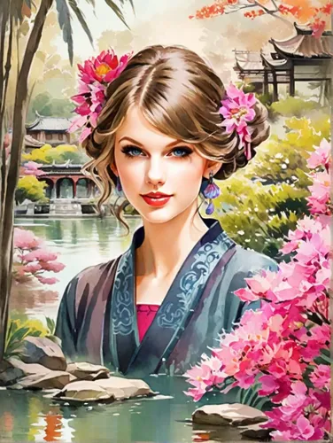 oriental painting,chinese art,oriental princess,japanese floral background,japanese sakura background,jasmine blossom,geisha,oriental girl,geisha girl,hanbok,japanese art,flower painting,floral japanese,beautiful girl with flowers,kimono,girl in flowers,a beautiful jasmine,spring background,flower background,jasmine flower