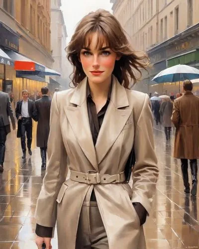 woman walking,woman in menswear,oil painting on canvas,oil painting,girl walking away,world digital painting,a pedestrian,pedestrian,overcoat,white-collar worker,city ​​portrait,sprint woman,the girl at the station,woman shopping,businesswoman,trench coat,fashion vector,italian painter,shopping icon,girl in a historic way,Digital Art,Classicism