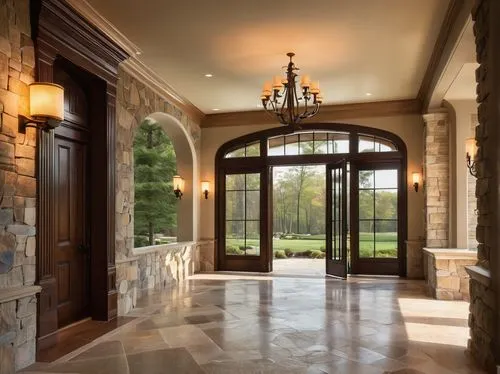 luxury home interior,entryway,hovnanian,entryways,greystone,fieldstone,hallway,foyer,breezeway,entrance hall,hallway space,stoneworks,natural stone,cochere,family room,millwork,stone floor,nemacolin,lobby,breakfast room,Illustration,Black and White,Black and White 08