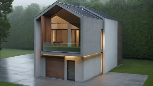 cubic house,inverted cottage,3d rendering,electrohome,prefab,dog house frame,prefabricated,modern house,sketchup,small cabin,passivhaus,wood doghouse,frame house,small house,greenhut,revit,dog house,smart house,shelterbox,cube house,Photography,General,Realistic