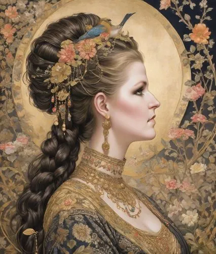 amidala,golden wreath,fantasy portrait,frigga,kommuna,geiko