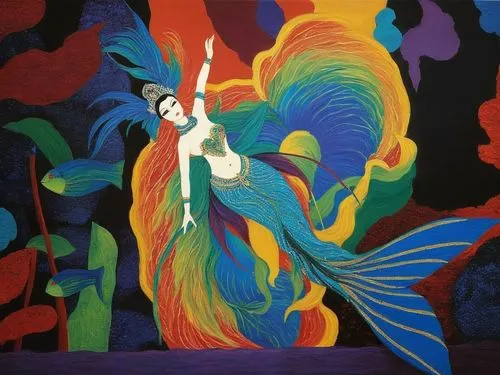 mermaid background,fantasia,fairy peacock,varekai,sirena,ariel,fairie,yatsura,sirene,opal,celestia,dubbeldam,little mermaid,unicorn background,psychedelia,rainbow unicorn,rusalka,unicorn and rainbow,bird of paradise,aquaria,Illustration,Retro,Retro 26