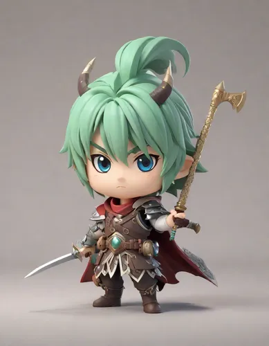 alm,3d figure,game figure,leo,figurine,3d model,wind-up toy,hedgehog child,chibi,male character,chibi children,male elf,a son,wind warrior,swordsman,king sword,miniature figure,frog prince,fantasy warrior,rupee,Digital Art,3D